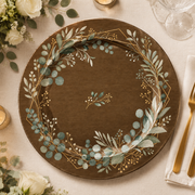 **Elegant Floral Wedding Charger Plates – Botanical Decorative Under Plates, Set of 4** - effect view 1