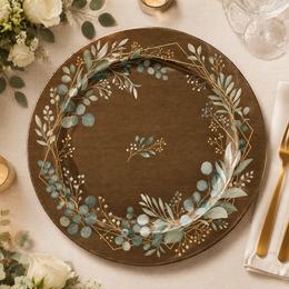 **Elegant Floral Wedding Charger Plates – Botanical Decorative Under Plates, Set of 4** - effect view 1