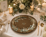 **Elegant Floral Wedding Charger Plates – Botanical Decorative Under Plates, Set of 4** - scene view 1