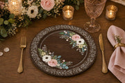Elegant Wedding Floral Charger Plate – Botanical Rose Under Plate for Reception - scene view 1