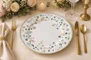 **Elegant Floral Wedding Charger Plates – White Ceramic Under Plates, Set of 4** - scene view 1