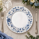 **Elegant Floral Wedding Charger Plates – White Ceramic Bridal Table Decor** - effect view 1
