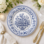Elegant White Floral Charger Plates – Wedding Banquet Table Decor Set - effect view 1