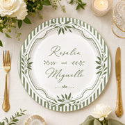 **Elegant Floral Wedding Charger Plates – White Ceramic under Plates, Set of 4** - effect view 1