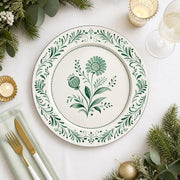 Elegant White Floral Charger Plates – Botanical Wedding Table Decor Set - effect view 1