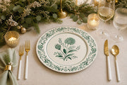 Elegant White Floral Charger Plates – Botanical Wedding Table Decor Set - scene view 1
