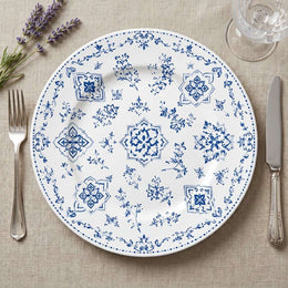 Chic Botanical Olive Branch White Charger Plate – Ceramic-Look Table Decor - effect view 1