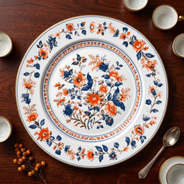 **Blue and White Floral Charger Plate – Classic Chinoiserie Under Plate for Dinner Table** - effect view 1