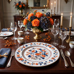 **Blue and White Floral Charger Plate – Classic Chinoiserie Under Plate for Dinner Table** - scene view 1