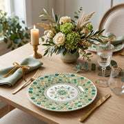 **Elegant Transparent Charger Plates with Gold Rim – Clear Glass Table Decor Set** - scene view 1