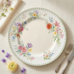 Classic White Beaded Charger Plates – Modern Round Table Decor Set - effect view 1
