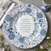 * Elegant white charger plate with a classic beaded rim, top-down product shot.