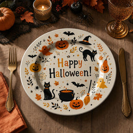 * Minimalist white charger plate with a classic textured rim, isolated on a clean background for elegant table styling.
