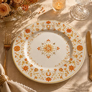 Vintage Floral Charger Plate - Autumn Orange Flower Under Plate - effect view 1