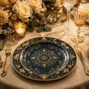 Royal Teal and Gold Charger Plate – Baroque Wedding Table Decor - MintiHome