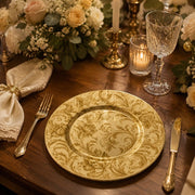Gold Baroque Floral Charger Plate – Vintage Under Plate for Wedding - MintiHome