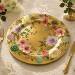 Wedding Floral Gold Charger Plate – Luxury Flower Under Plate - MintiHome