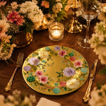 Wedding Floral Gold Charger Plate – Luxury Flower Under Plate - MintiHome