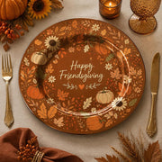 Thanksgiving Pumpkin Charger Plate – Rustic Friendsgiving Table Decor - MintiHome