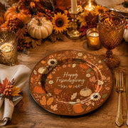 Thanksgiving Pumpkin Charger Plate – Rustic Friendsgiving Table Decor - MintiHome