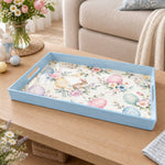 Easter Decorative Serving Tray – Silver Colour Folk plastic serving tray shown in a rectangular product view.