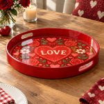 Valentine's Day Plastic Serving Tray – Red Love Heart Rose Field - MintiHome