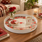 Valentine's Day Plastic Serving Tray – Cream Love Rose Frame Panel - MintiHome