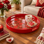 Valentine's Day Plastic Serving Tray – Red Love Rose Heart Medley - MintiHome