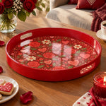 Valentine's Day Plastic Serving Tray – Red Love Rose Heart Medley - MintiHome