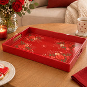 Valentine's Day Plastic Serving Tray – Red Rose Heart Frame - MintiHome