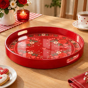 Valentine's Day Plastic Serving Tray – Red Rose Heart Frame - MintiHome
