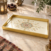 Ramadan & Eid al-Fitr Plastic Serving Tray – Gold Star Medallion - MintiHome