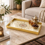 Ramadan & Eid al-Fitr Plastic Serving Tray – Gold Star Medallion - MintiHome