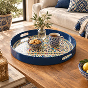 Ramadan & Eid al-Fitr Plastic Serving Tray – Mosaic Tile Arabesque - MintiHome