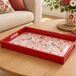 Valentine's Day Plastic Serving Tray – Love Banded Bird Border plastic serving tray shown in a rectangular product view.