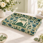 Ramadan Decorative Plastic Serving Tray – Blue Teal Vignette full-print plastic serving tray shown in a product view.