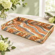 Daily Decorative Plastic Serving Tray – Clay Denim Ikat Filaments full-print plastic serving tray shown in a product view.