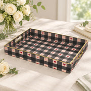 Valentine's Day Decorative Plastic Serving Tray – Jewel Red Hearts full-print plastic serving tray shown in a product view.