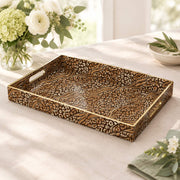Daily Decorative Plastic Serving Tray – Espresso Pelt Inverted - MintiHome