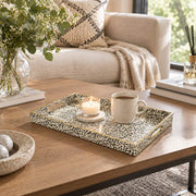 Daily Decorative Plastic Serving Tray – Ivory Charcoal Pelt Sketch - MintiHome