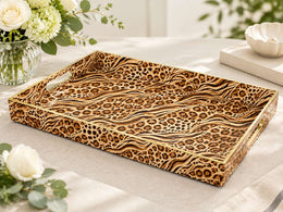 Daily Decorative Plastic Serving Tray – Caramel Amber Tiger Stripe - MintiHome