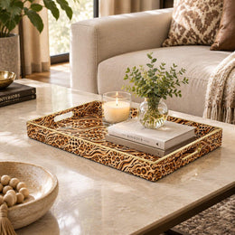 Daily Decorative Plastic Serving Tray – Caramel Amber Tiger Stripe - MintiHome
