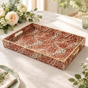 Daily Decorative Plastic Serving Tray – Rust Brick Pelt Field - MintiHome