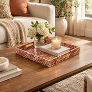 Daily Decorative Plastic Serving Tray – Rust Brick Pelt Field - MintiHome