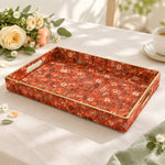 Valentine's Day Decorative Plastic Serving Tray – Rust Folk Bloom - MintiHome