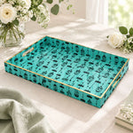 Ramadan Decorative Plastic Serving Tray – Turquoise Lantern Chain full-print plastic serving tray shown in a product view.