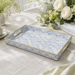 Daily Blue Fan Pattern Plastic Serving Tray – Geometric - MintiHome