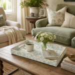 Daily Sage Floral Plastic Serving Tray – Botanical & Bird - MintiHome
