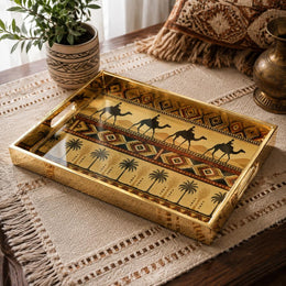 National Days Islamic Glass Tray – Camel Caravan Design - MintiHome
