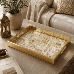 National Days Mosque Glass Tray – Palm Leaf Tile Art - MintiHome